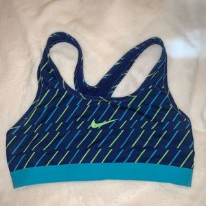 Green, Blue, and Navy Nike Sports Bra